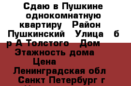 Сдаю в Пушкине однокомнатную квартиру › Район ­ Пушкинский › Улица ­ б-р А Толстого › Дом ­ 20 › Этажность дома ­ 5 › Цена ­ 16 000 - Ленинградская обл., Санкт-Петербург г. Недвижимость » Квартиры аренда   . Ленинградская обл.